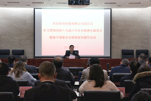 西投控股组织学习贯彻党的十九届六中全会精神主题党日暨集中观看全会精神在线宣讲辅导活动