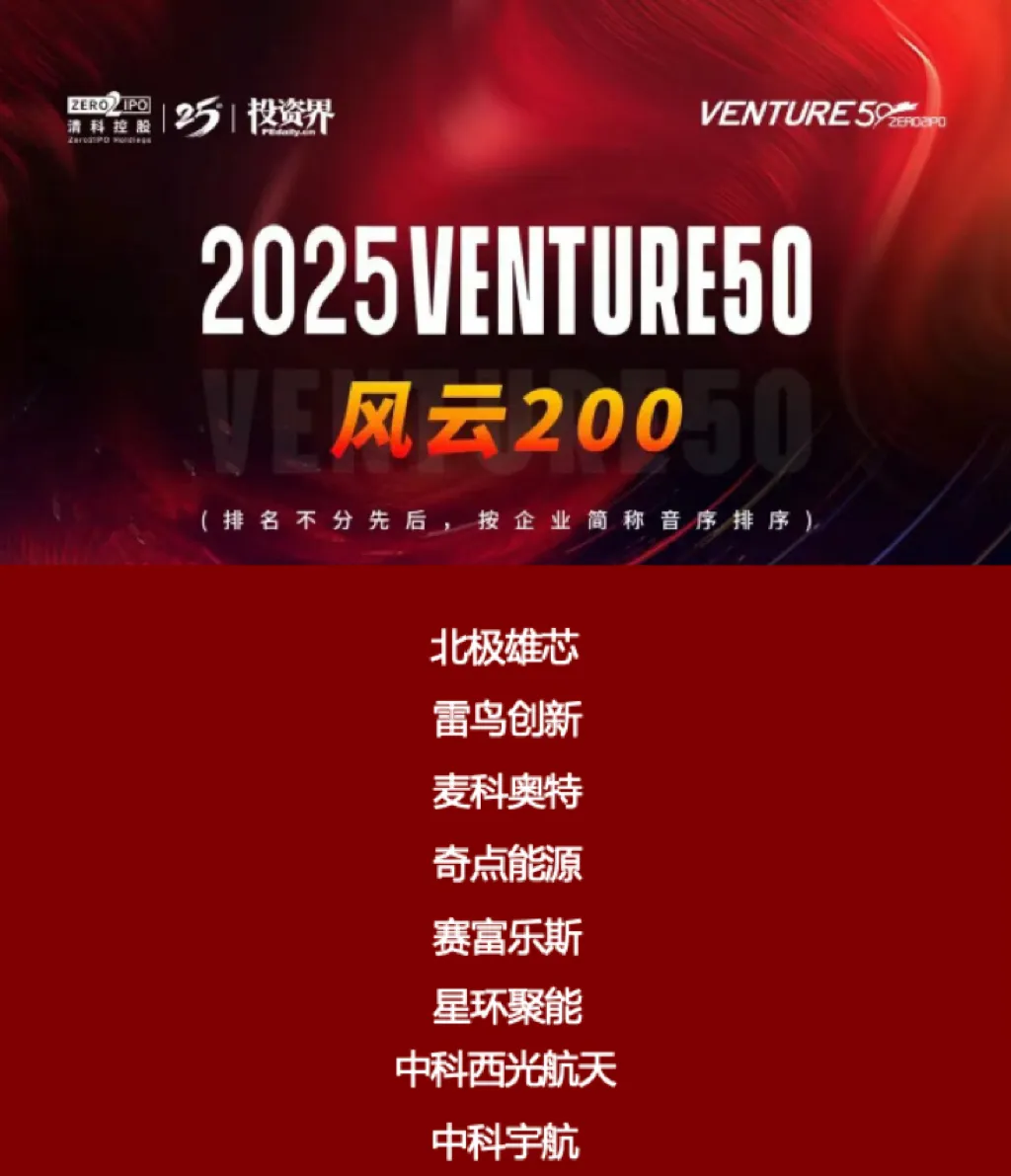 喜报 || 西安投资控股8家被投企业荣登2025 VENTURE50榜单