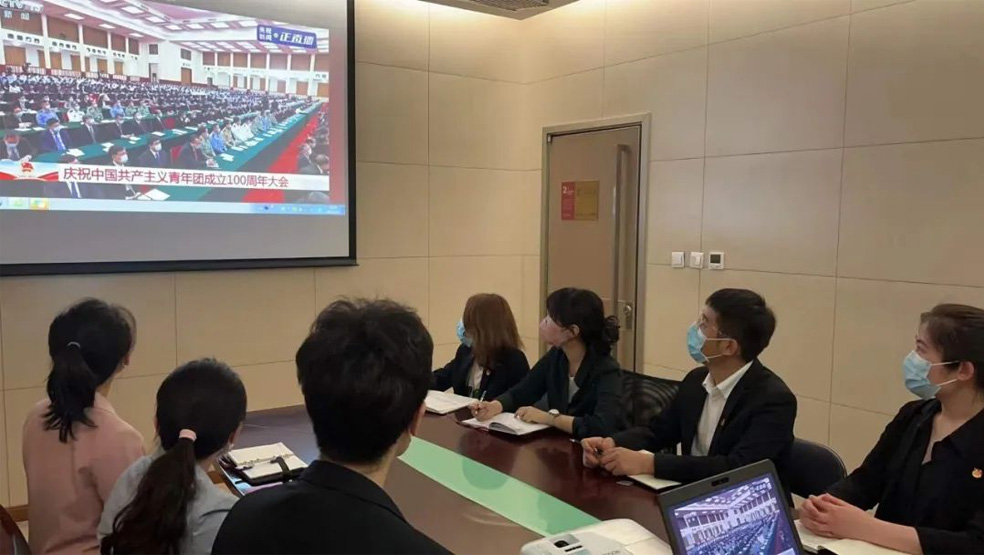 公司组织团员观看庆祝中国共产主义青年团成立100周年大会直播